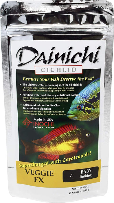 DAINICHI CICHLID VEGGIE FX Sinking Baby (1 mm) Pellet 3.5 oz (100 g)